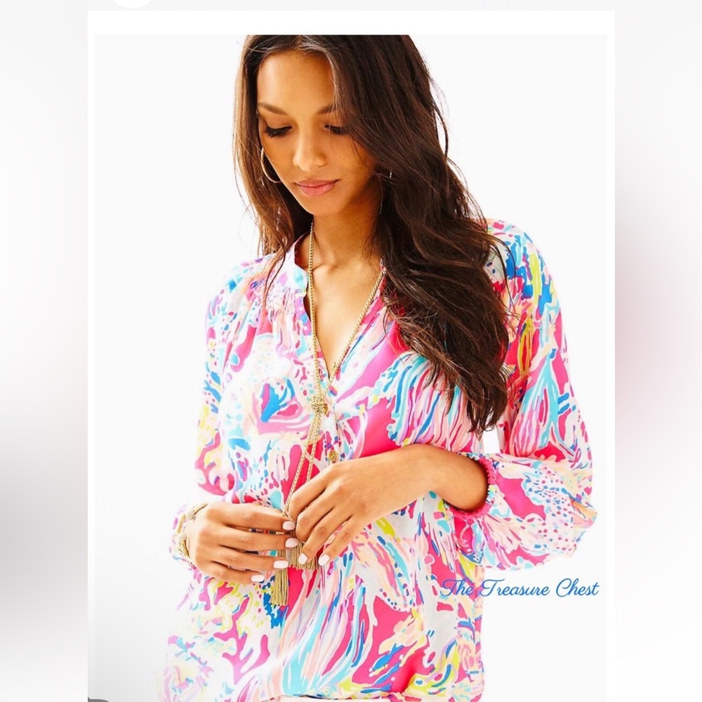 LILY PULITZER SILK BLOUSE M